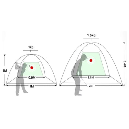 Indoor 2M Golf Practice Net Tent Golf Hitting Cage Garden Grassland Practice Tent Golf Training Equipment Mesh Mat Outdoor Swing