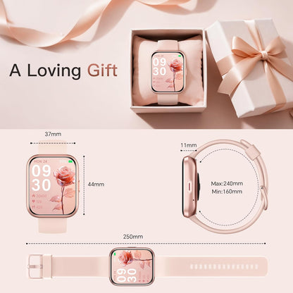 Smart Watch for Women(Answer/Make Call), Alexa Built-In 1.8" Touch Screen Fitness Watch with Spo2 Heart Rate Sleep Monitor, 100 Sport, IP68 Waterproof Step Counter Ladies Smartwatch for Iphone Android