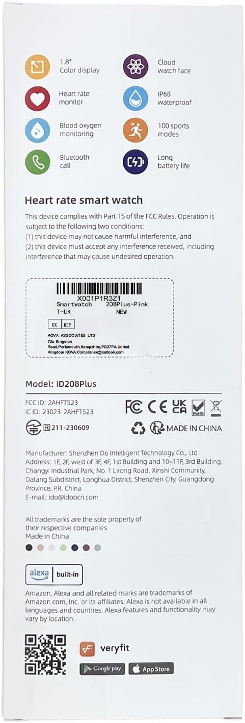 Smart Watch for Women(Answer/Make Call), Alexa Built-In 1.8" Touch Screen Fitness Watch with Spo2 Heart Rate Sleep Monitor, 100 Sport, IP68 Waterproof Step Counter Ladies Smartwatch for Iphone Android