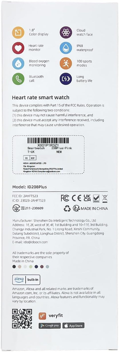 Smart Watch for Women(Answer/Make Call), Alexa Built-In 1.8" Touch Screen Fitness Watch with Spo2 Heart Rate Sleep Monitor, 100 Sport, IP68 Waterproof Step Counter Ladies Smartwatch for Iphone Android