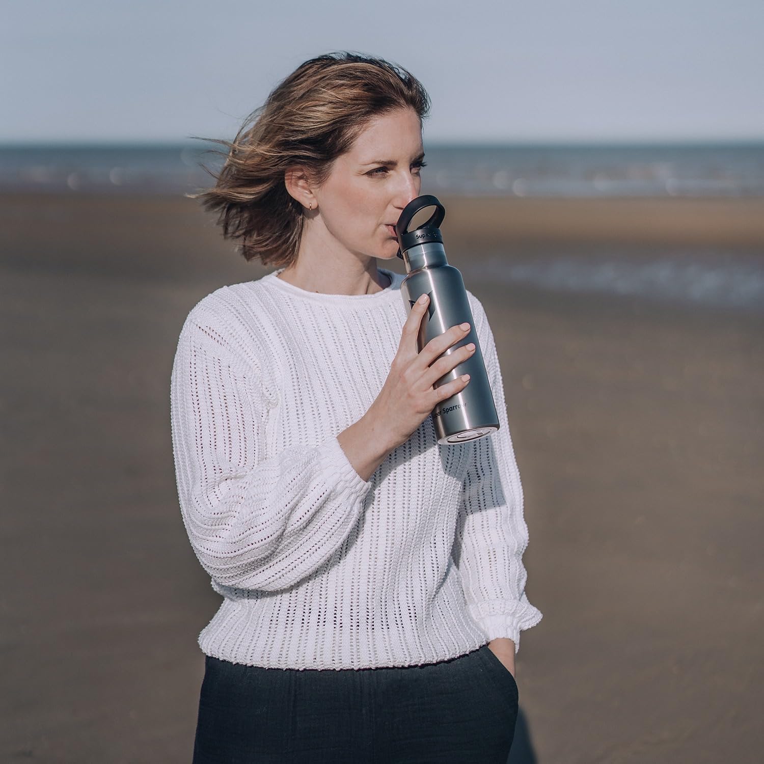 Water Bottle Stainless Steel - 350Ml/500Ml/620Ml/750Ml/1L- Insulated Metal Water Bottles - Standard Mouth Flask - BPA Free - Straw Bottle for Work, Gym, Sports - 2 Lids