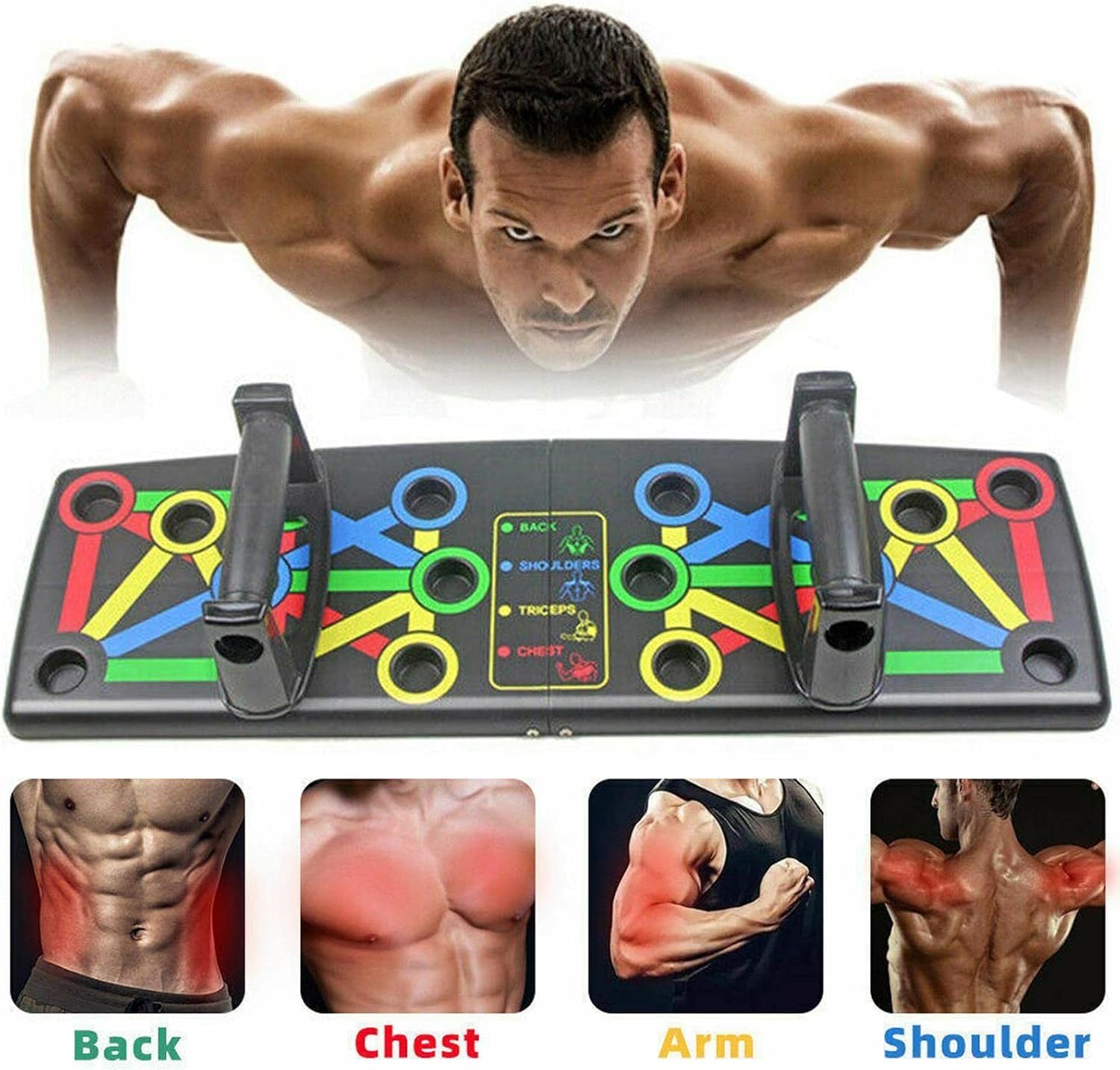 Push up Board Foldable 14 in 1 Press up Boards Push up Equipment Fitness Gym Muscle Strength Perfect Push Up, Portable Exercise Equipment for Men Women Home Workouts Push up Machine