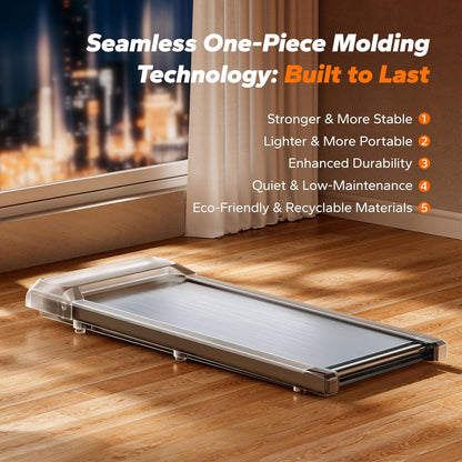 Walking Pad Treadmill with 0-9% Incline, under Desk Treadmill Space-Saving Design, Remote Control & App, One-Piece Molded, 265 Lbs Capacity, Walking Machine for Home