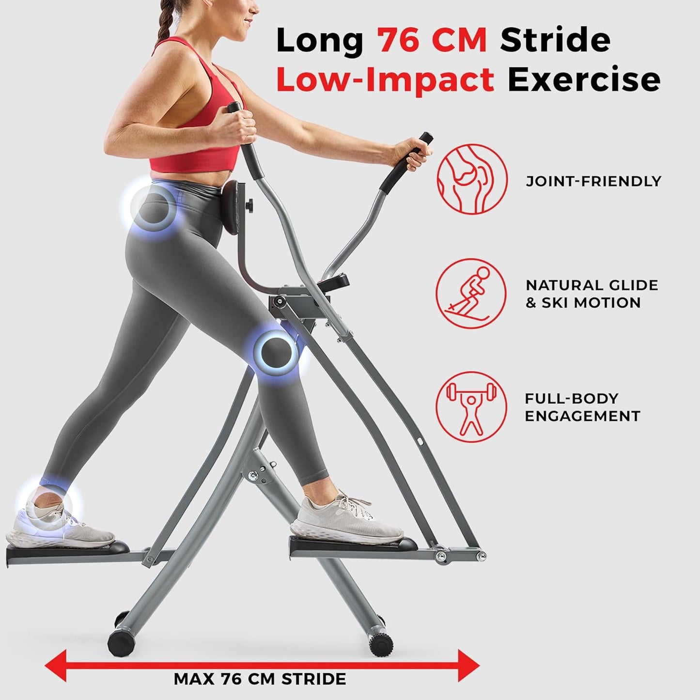 2-In-1 Upright Elliptical Cross Trainer, Compact Full-Body Exerciser, Home Cross-Training for Arm/Leg, Low Impact Cardio Workout Machine for Indoor, Optional Free Sunnyfit App