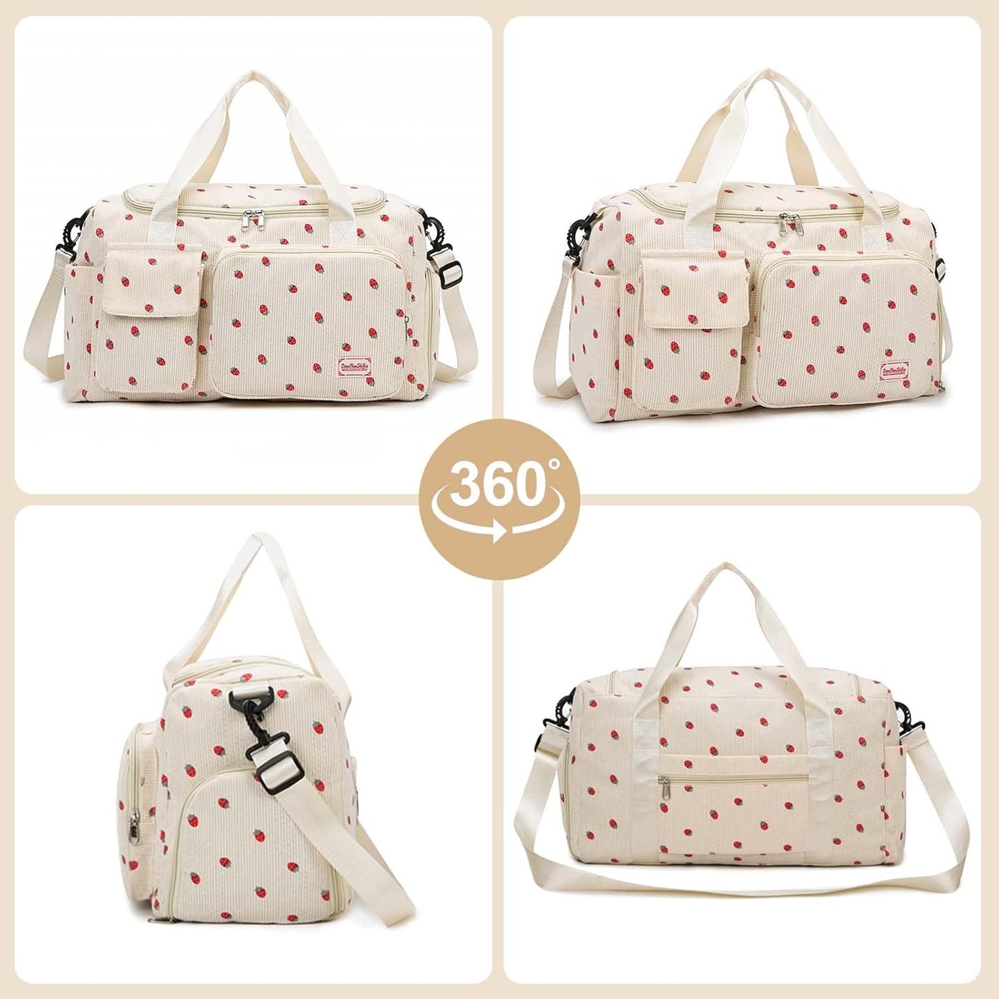 Womens Gym Sports Bag, Travel Duffle Bag Womens, Weekend Travel Bags with Shoes