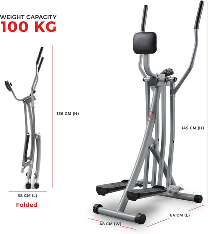 2-In-1 Upright Elliptical Cross Trainer, Compact Full-Body Exerciser, Home Cross-Training for Arm/Leg, Low Impact Cardio Workout Machine for Indoor, Optional Free Sunnyfit App