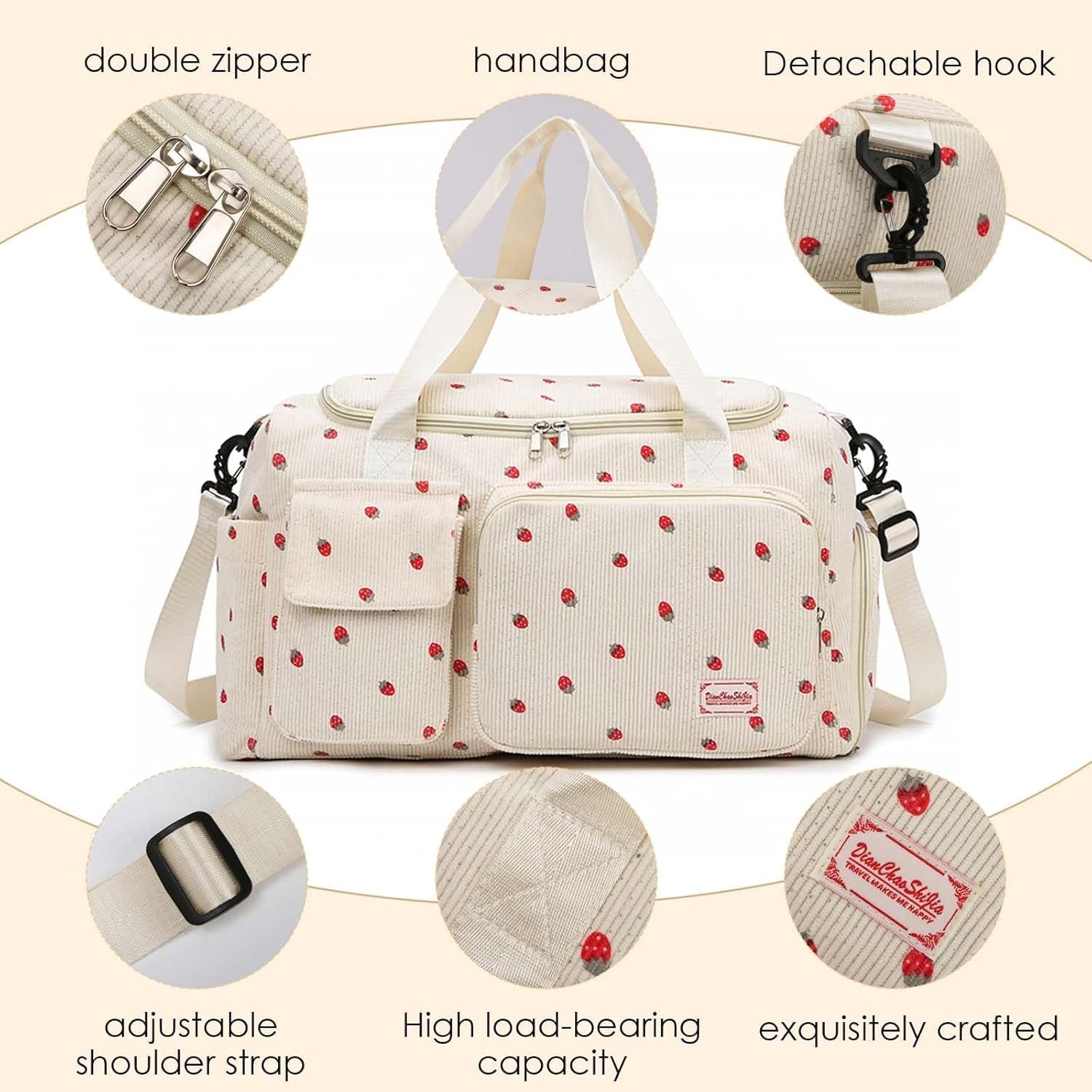 Womens Gym Sports Bag, Travel Duffle Bag Womens, Weekend Travel Bags with Shoes